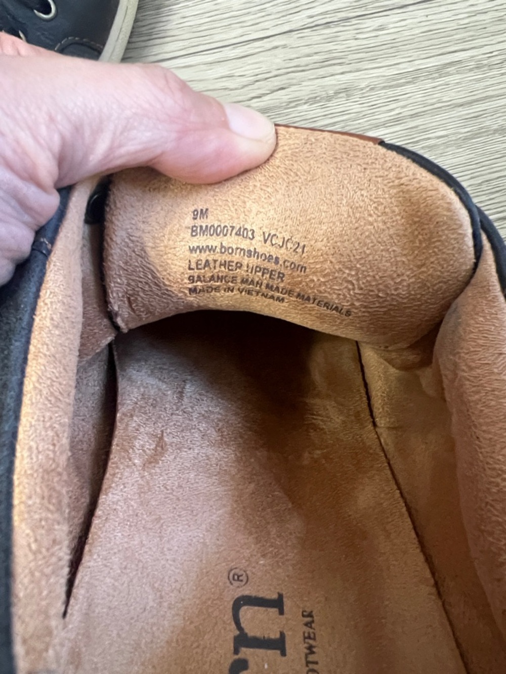 Born Black Leather Low-Top Sneakers with Brown Tongue Patch - Picture 7 of 7